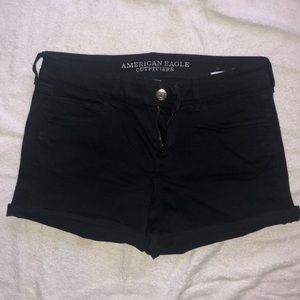 American Eagle black denim shorts
